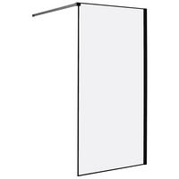 SPRCHOVÁ ZÁSTĚNA 100/190 cm Černá Waspam - černá/průhledná, sklo (100/190cm) - Beliani