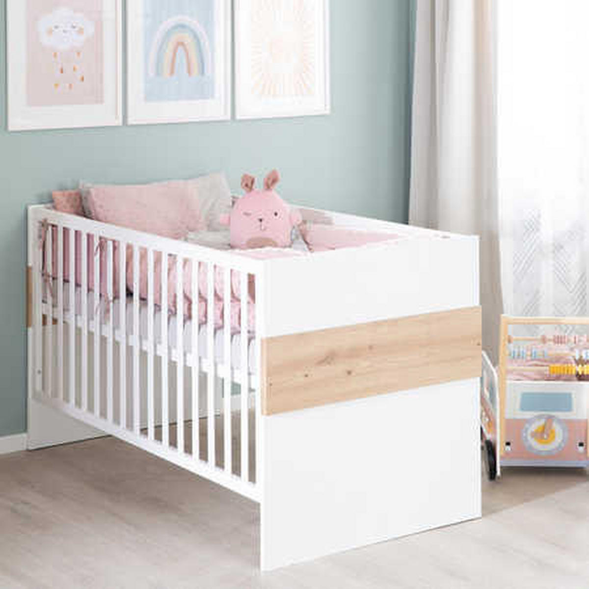BABYBETT Lion 70 x 140 cm - Weiß, Holzwerkstoff (70/140cm) - Roba