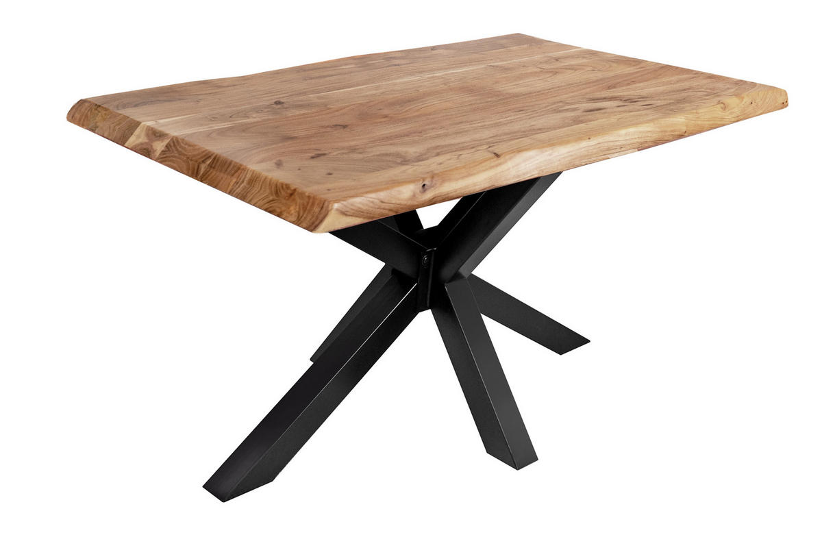 ESSTISCH CALI - Beige/Schwarz, Holz/Metall (80/140/77cm) - SAM