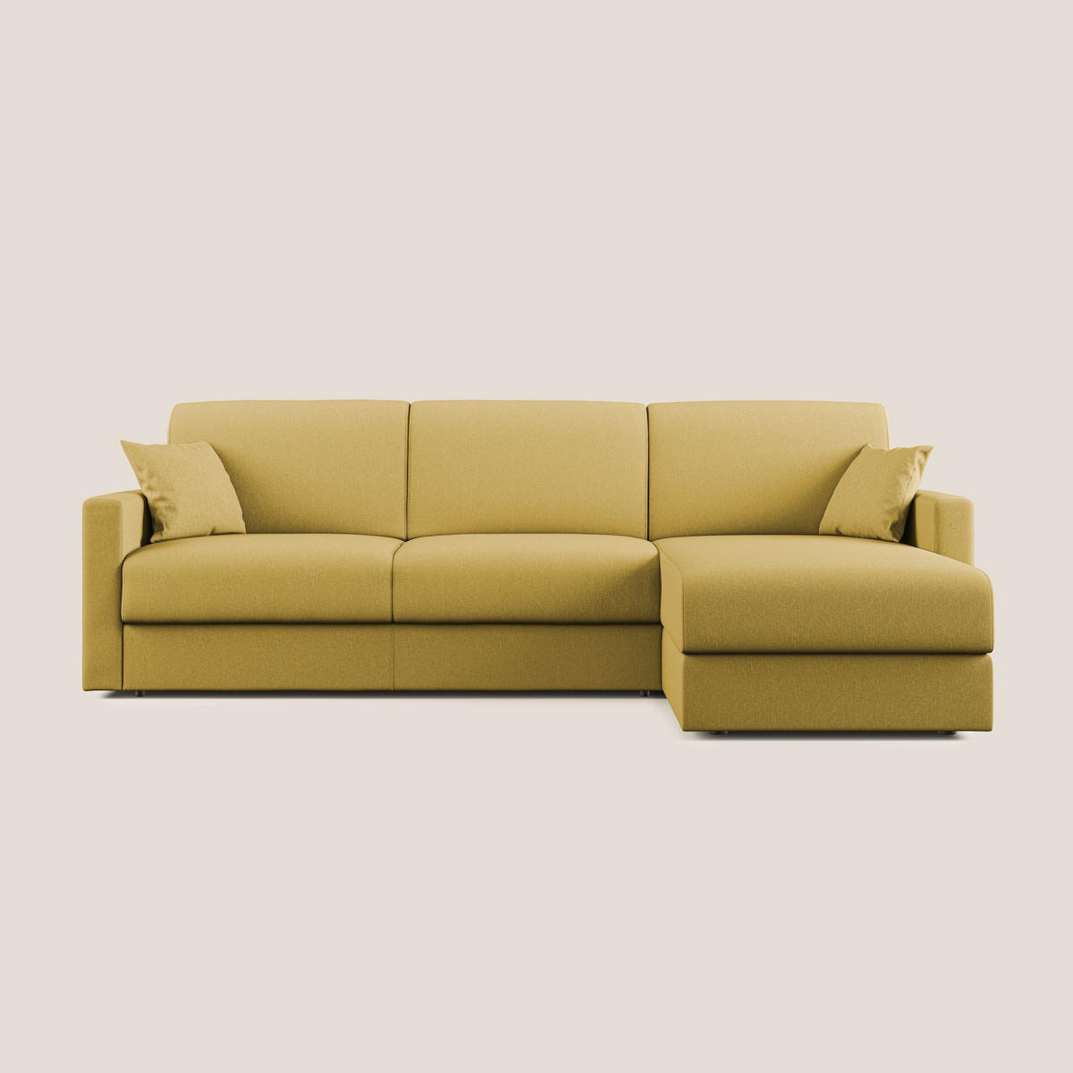 ECKSOFA RECHTS Chris - Gelb, Textil (288/96cm) - Divani.store