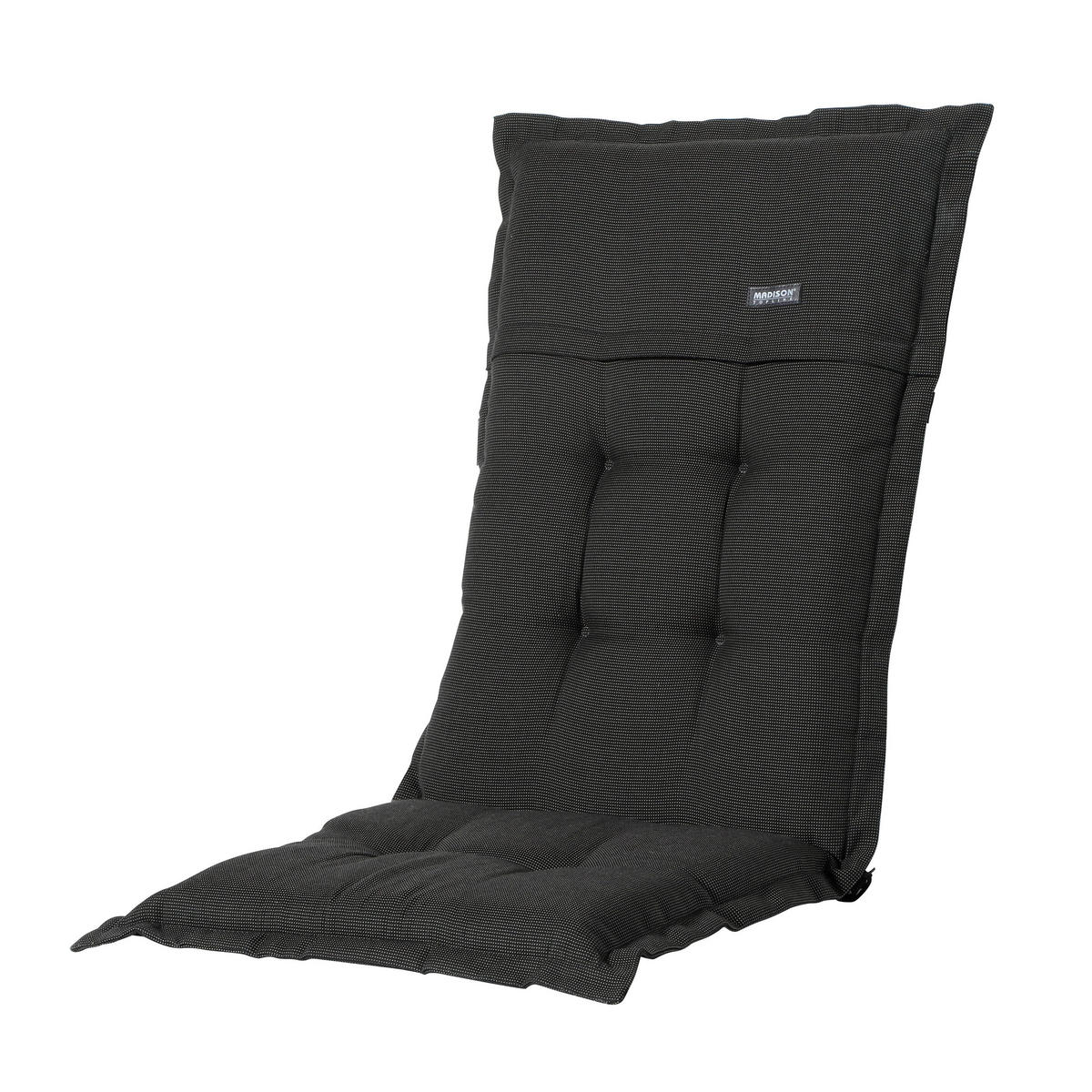 GARTENSTUHLKISSEN Rippe 123/50 cm 4er-Set - Schwarz, Textil (50/7/123cm) - Madison