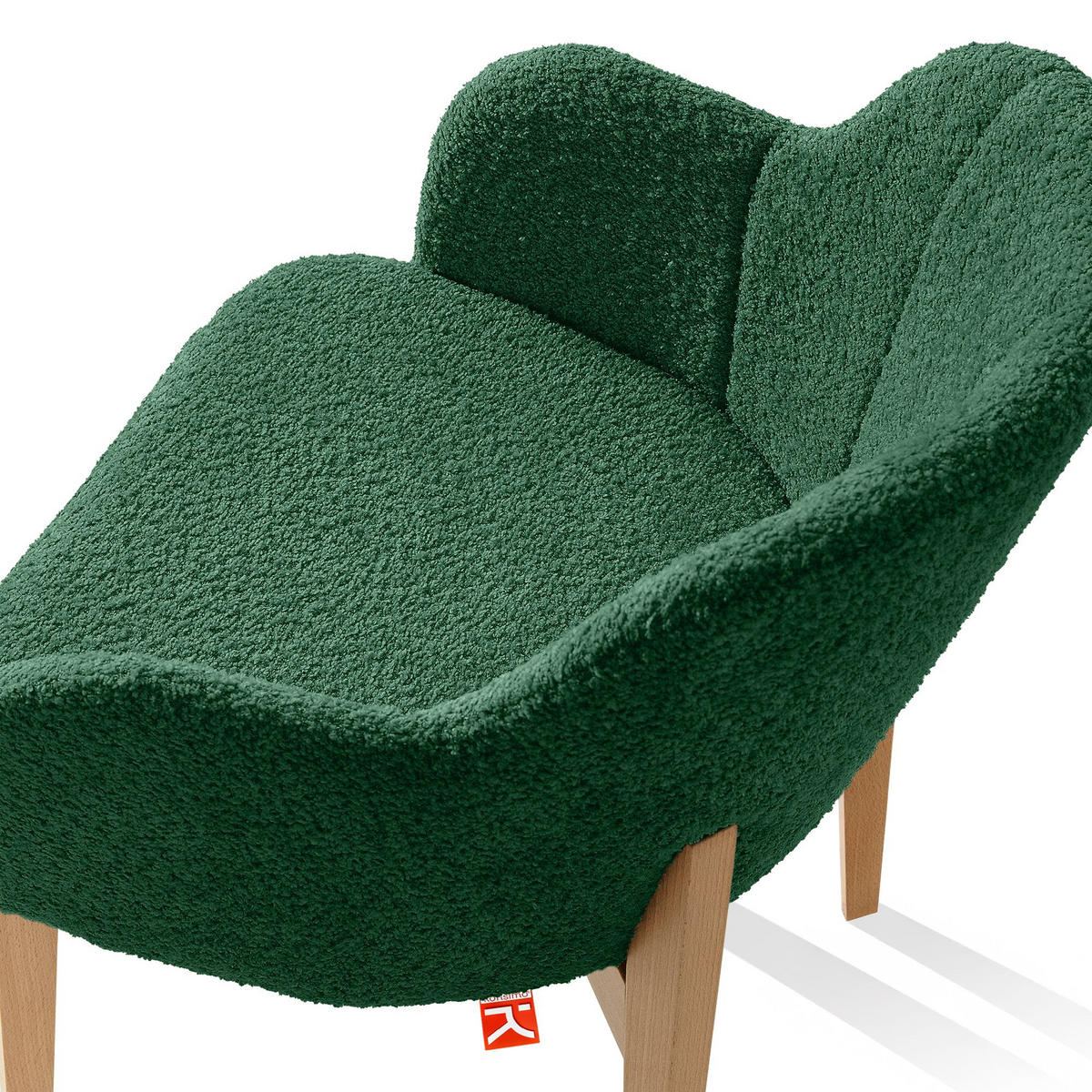 POLSTERSTUHL LONIS Esszimmerstühle 2er Set - Dunkelgrün/Eichefarben, Holz/Textil (55/82/54cm) - KONSIMO®