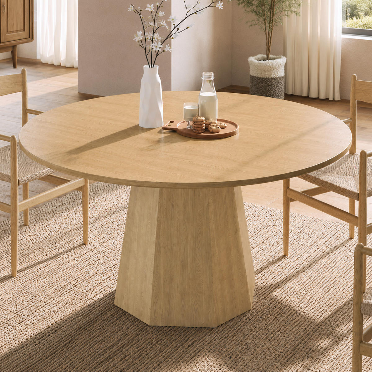 ESSTISCH 120 cm skandinavischer Stil DE-39826 Eichenfarbe - Eichefarben, Holzwerkstoff (120/120/75cm) - ComfortXL
