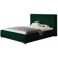 POLSTERBETT Nizza mit Kopfteil, 160x200 cm, Doppelbett mit Bettkasten und Lattenrost aus Holz, Velourstoff Grün - Grün, Holz/Textil (160/200cm) - Alpi-Möbel