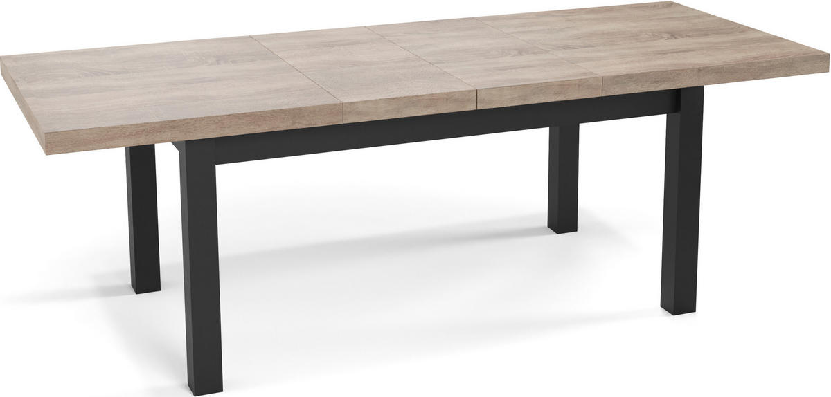 ESSTISCH Gemini rechteckig ausziehbar, Sonoma Eiche 170-250/90/78 cm - Schwarz/Sonoma Eiche, Holz/Holzwerkstoff (170/90/78cm) - WFL GROUP