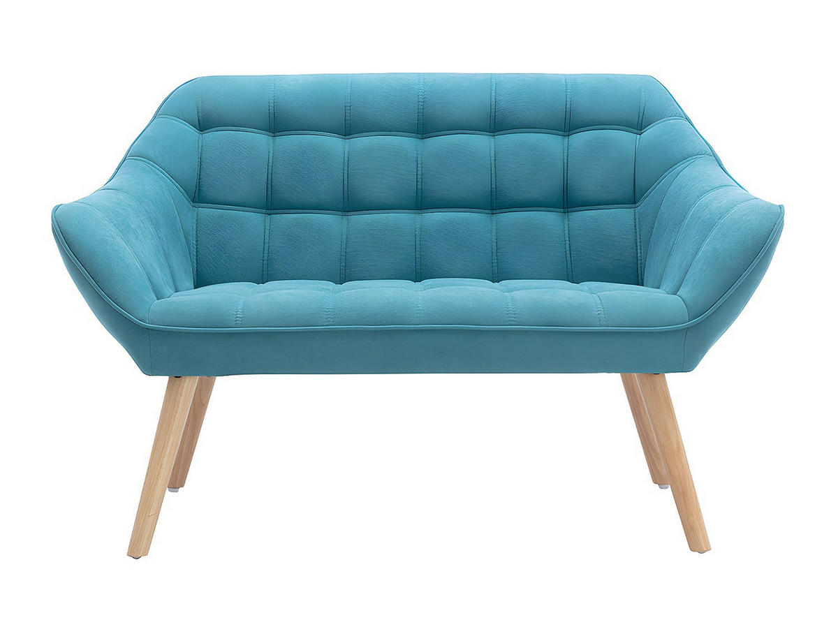 SOFA 2-Sitzer - Stoff - Blau - CASERTA - Blau, Textil (127/77/73cm) - Vente-Unique