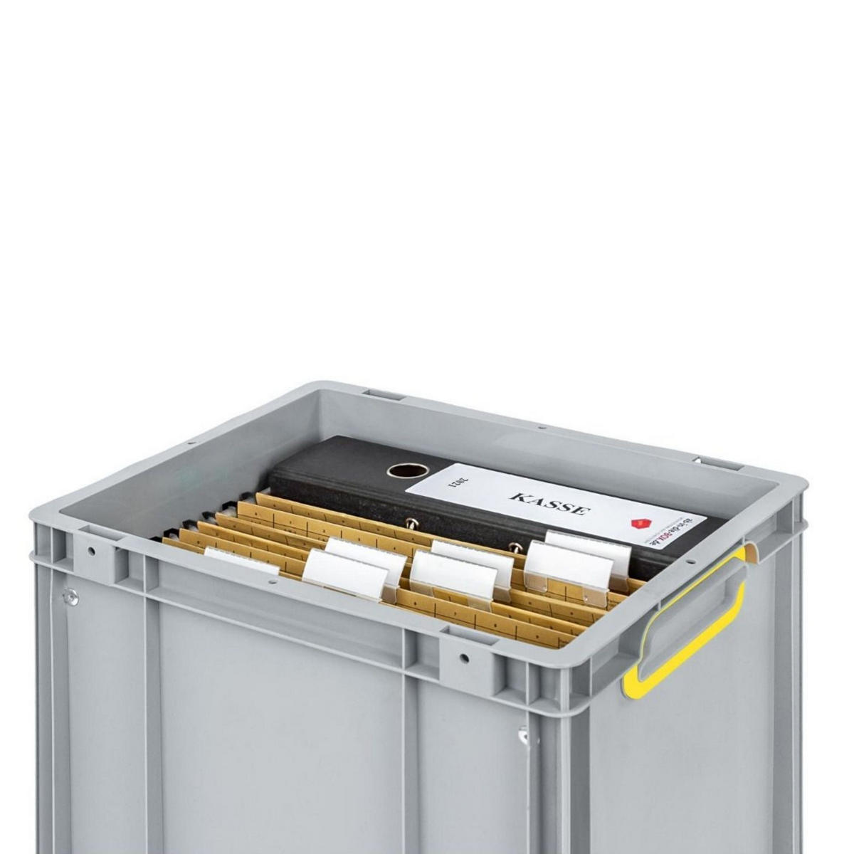 HÄNGEREGISTERBOX NextGen, HxBxT 32x30x40cm, 30 Liter, Griffe rot geschlossen, Schwarz - Schwarz, Kunststoff (30/32/40cm) - PROREGAL