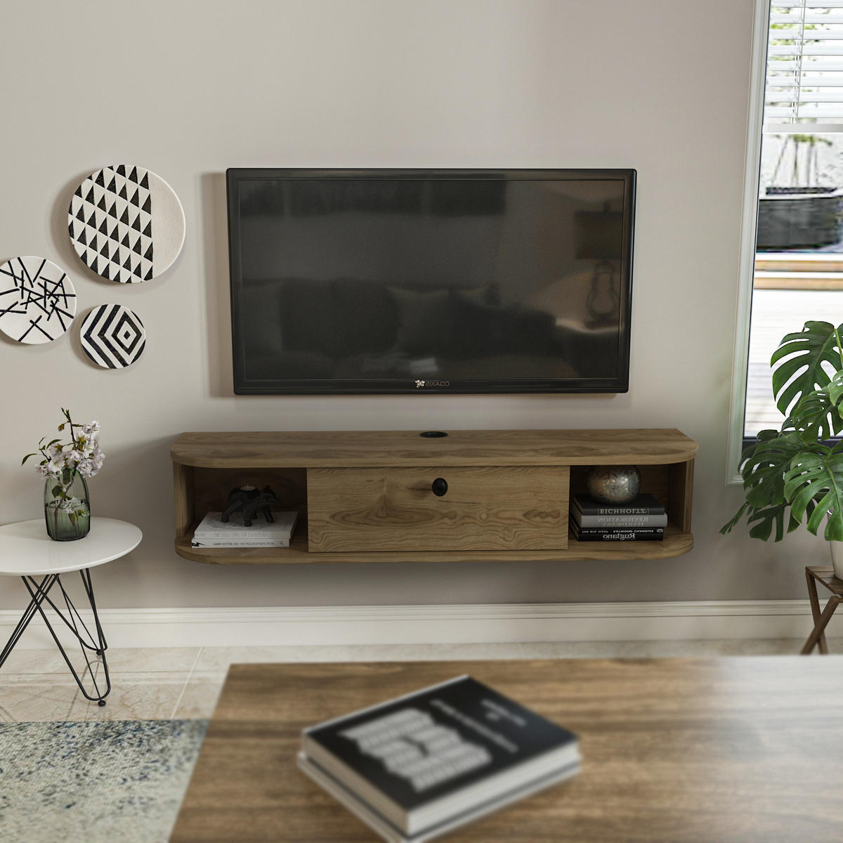 TV-ELEMENT Ibarra 120 cm Oud - Braun, Holzwerkstoff (120/23.4/29.6cm) - Decorotika