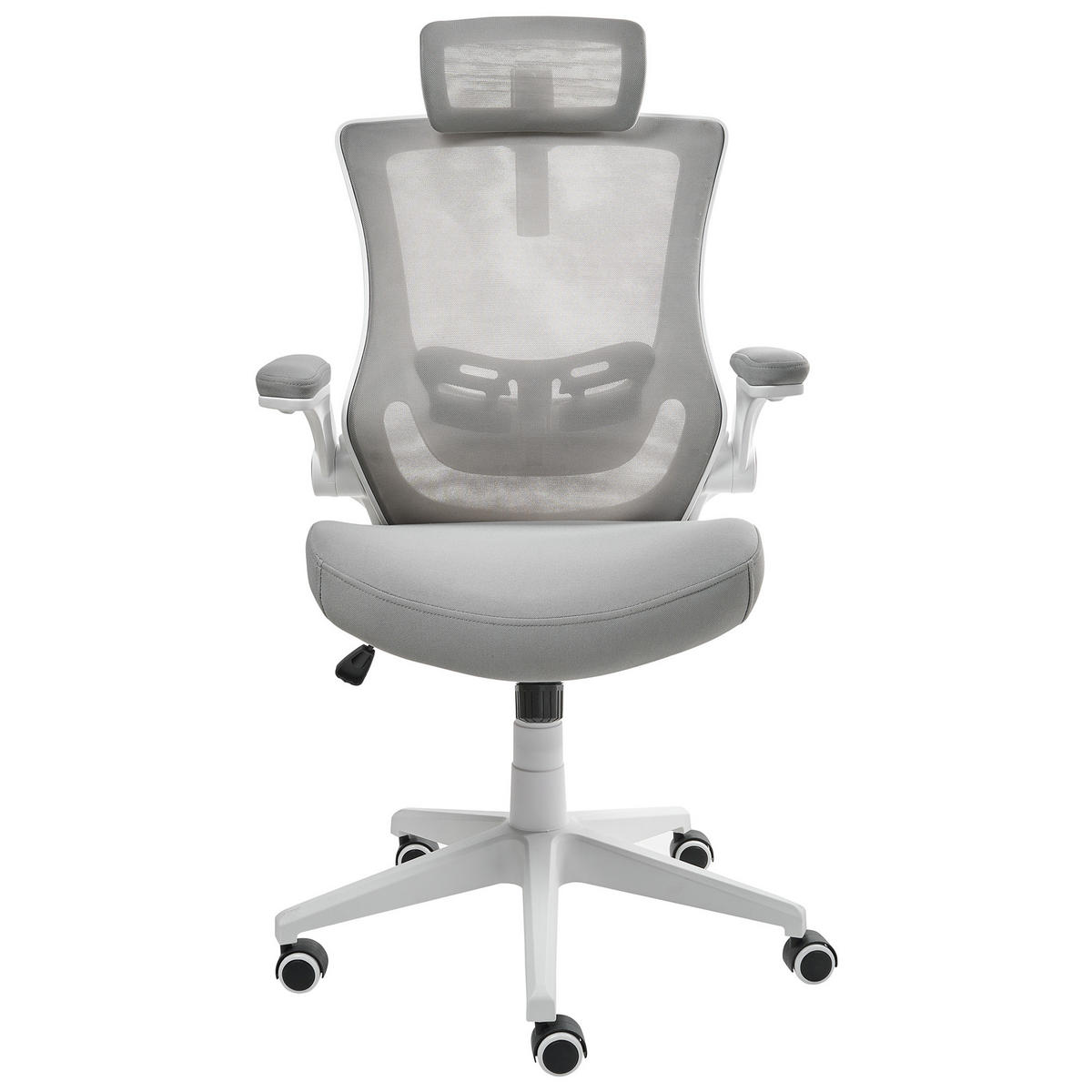 BÜROSTUHL Hellgrau Paladin - Hellgrau, Textil (52/96/56cm) - Beliani