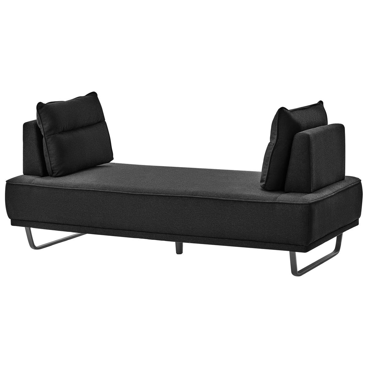 3-SITZER-SOFA Stoff Schwarz Faxen - Schwarz, Textil (184/86/90cm) - Beliani