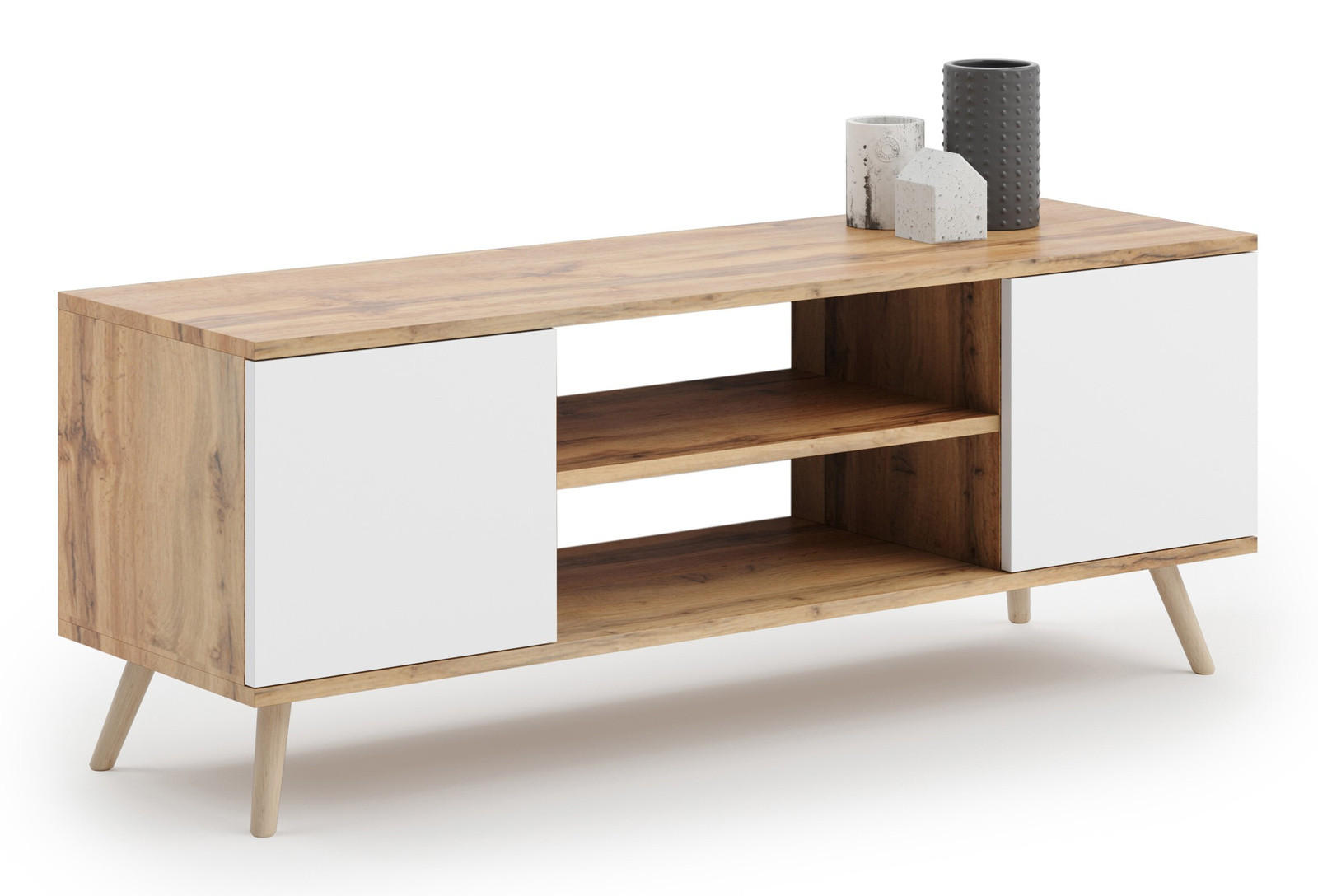 LOWBOARD Focus - Eichefarben/Weiß, Holzwerkstoff (40/50/135cm) - RAUMHIRSCH FURNITURE