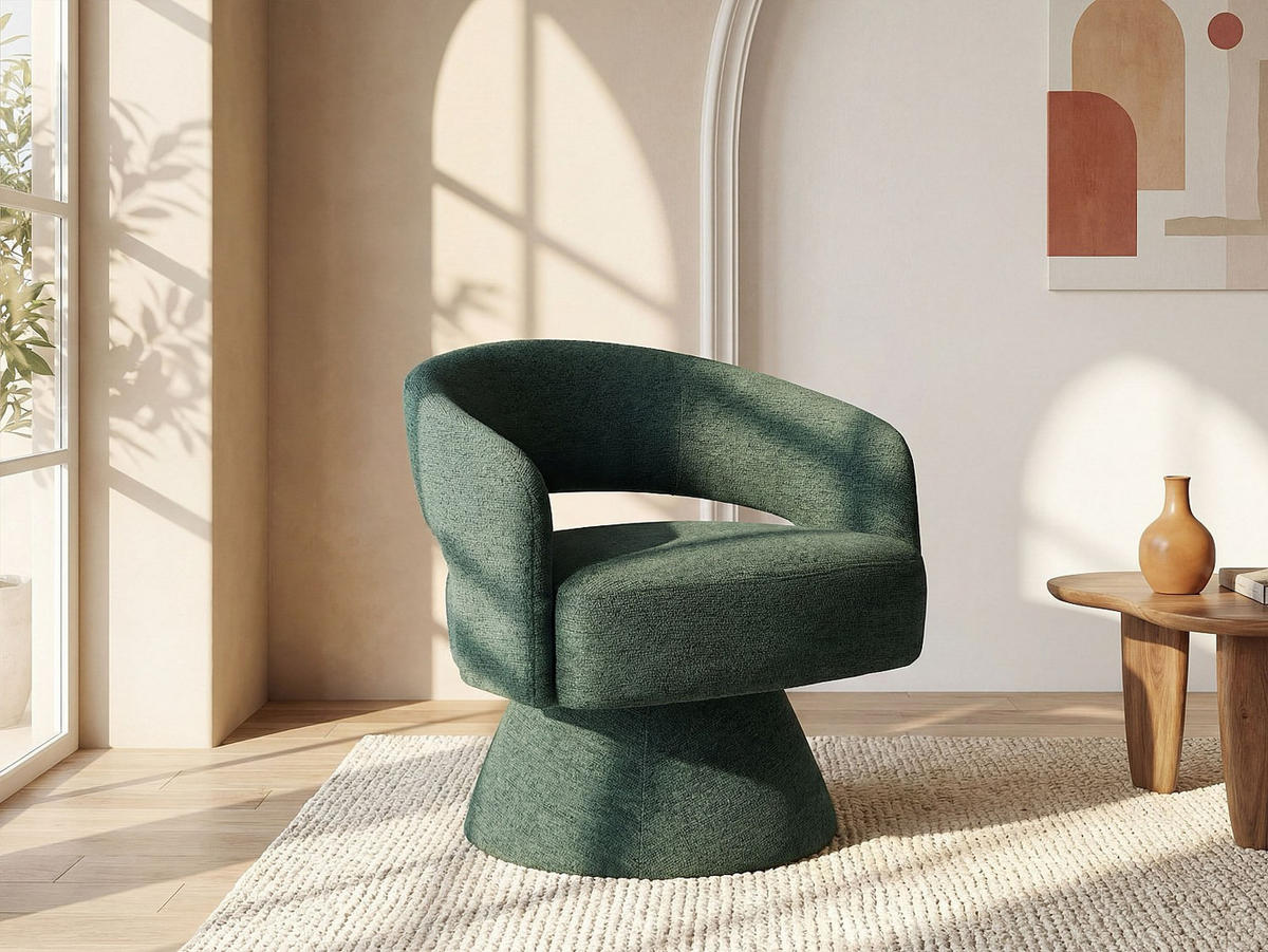 SESSEL mit gerader Rückenlehne - 1 Person - Stoff - Tannengrün - - Waldgrün, Textil (71/72/68cm) - Vente-Unique