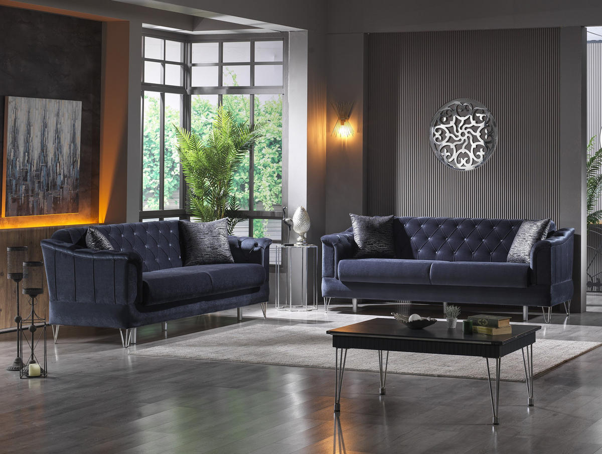 SITZGARNITUR Guido Anthrazit Stellvariante:3+3 - Anthrazit, Holz/Textil (225/85/85cm) - Villa Möbel