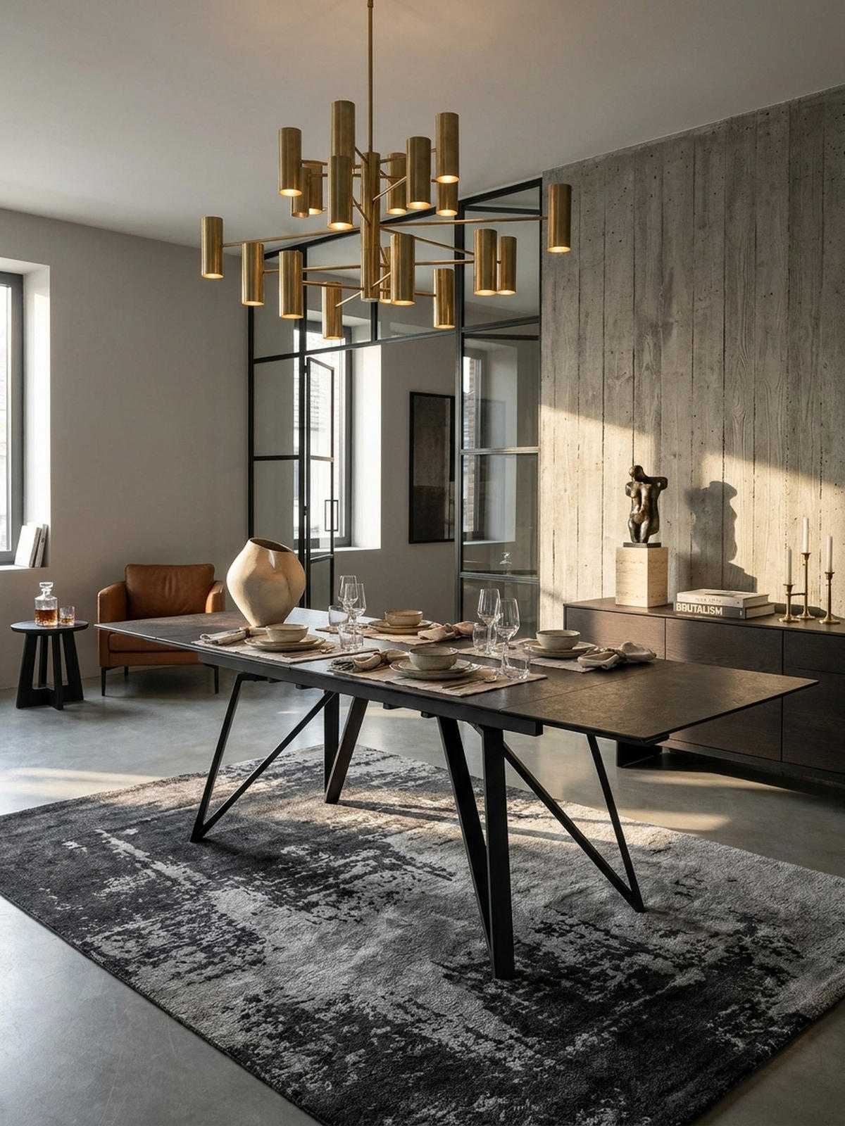 ESSTISCH Ausziehbar Keramik Glas Marmoroptik Rechteckig Groß, Schwarz 180x95x76 cm - Schwarz, Keramik/Metall (95/180/76cm) - KADIMA DESIGN