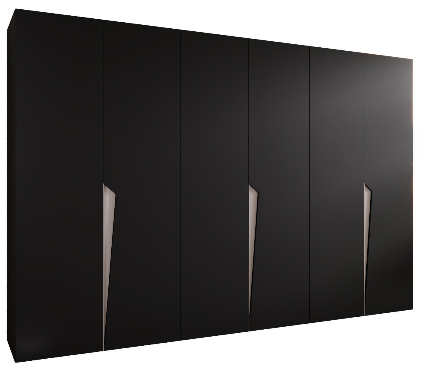 DREHTÜRENSCHRANK 202/300/52 6-türig - Beige/Schwarz, Holz/Metall (300/202/52cm) - Abiks Möbel