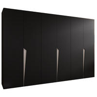 DREHTÜRENSCHRANK 202/300/52 6-türig - Beige/Schwarz, Holz/Metall (300/202/52cm) - Abiks Möbel