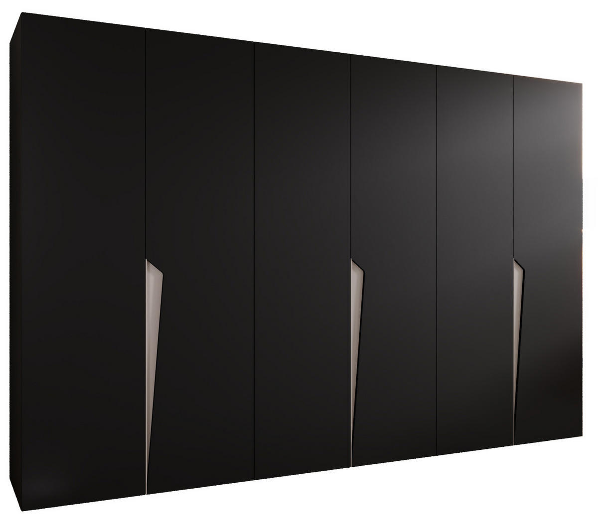 DREHTÜRENSCHRANK 202/300/52 6-türig - Beige/Schwarz, Holz/Metall (300/202/52cm) - Abiks Möbel