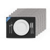 TISCHSET Struktur ( 6er Set ) abwischbares Lederimitat Platzdeckchen 46x33cm - Doppelseitiges ( Schwarz / Hellgrau ) Kunstleder Platzset - Hellgrau, Kunststoff (33/46cm) - Bestlivings