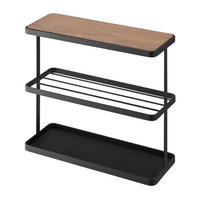 BEISTELLTISCH Frame 6707 Schwarz Metall Holzplatte 44/48/18 cm - Schwarz, Metall (18/48/44cm) - Yamazaki