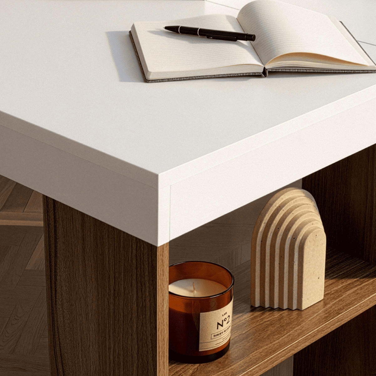 ECKSCHREIBTISCH mit stauraum - organis 130/50/72 cm - Weiß, Holzwerkstoff (130/50/72cm) - Calicosy