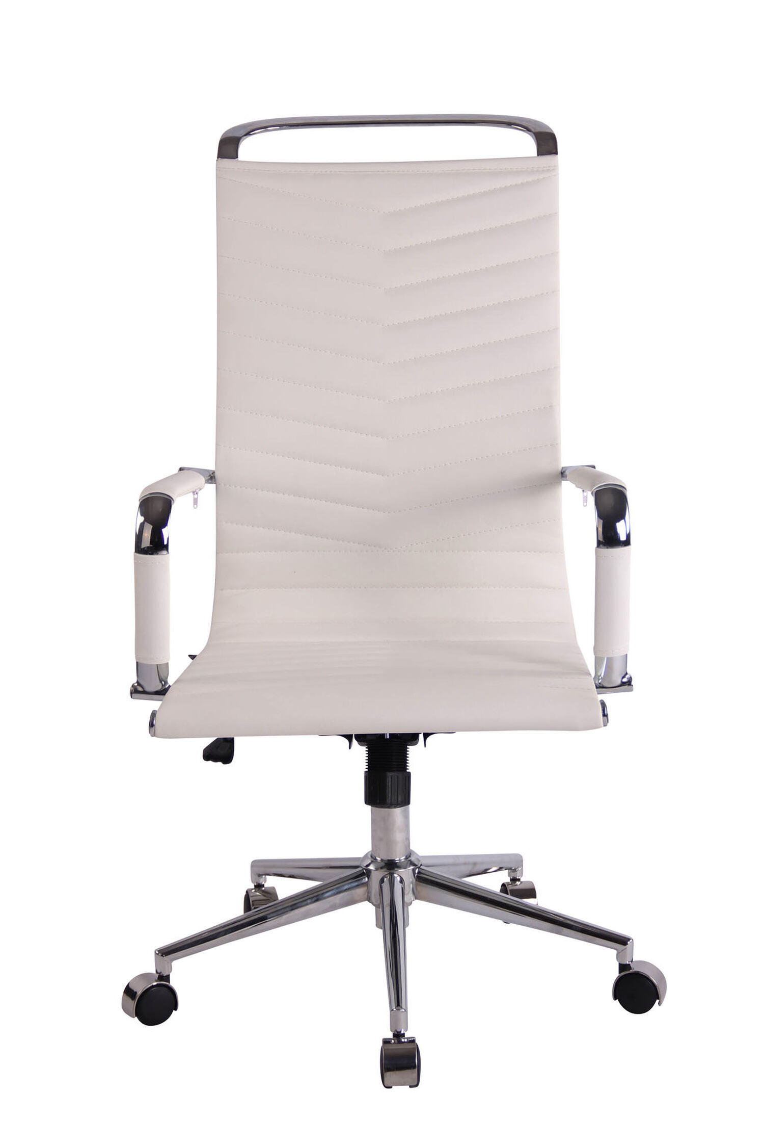 BÜROSTUHL Battle, Kunstleder Weiß - Weiß, Textil/Metall (57/120/65cm) - TPFLiving