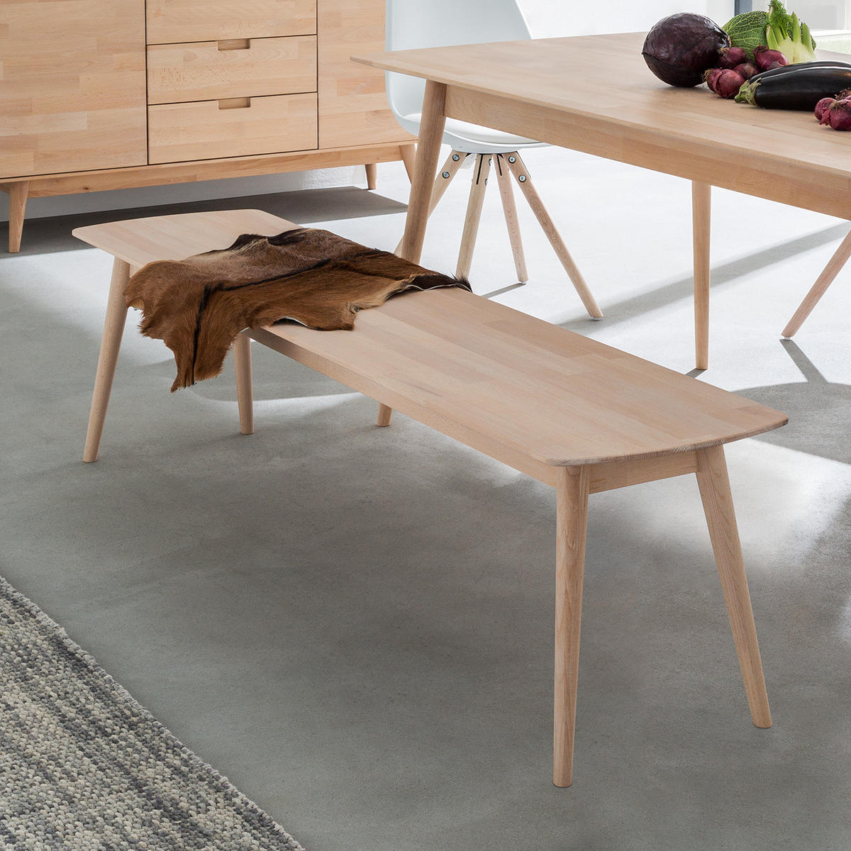 MASSIVE - Buche massiv - Buchefarben, Holz (160/45/40cm) - home24