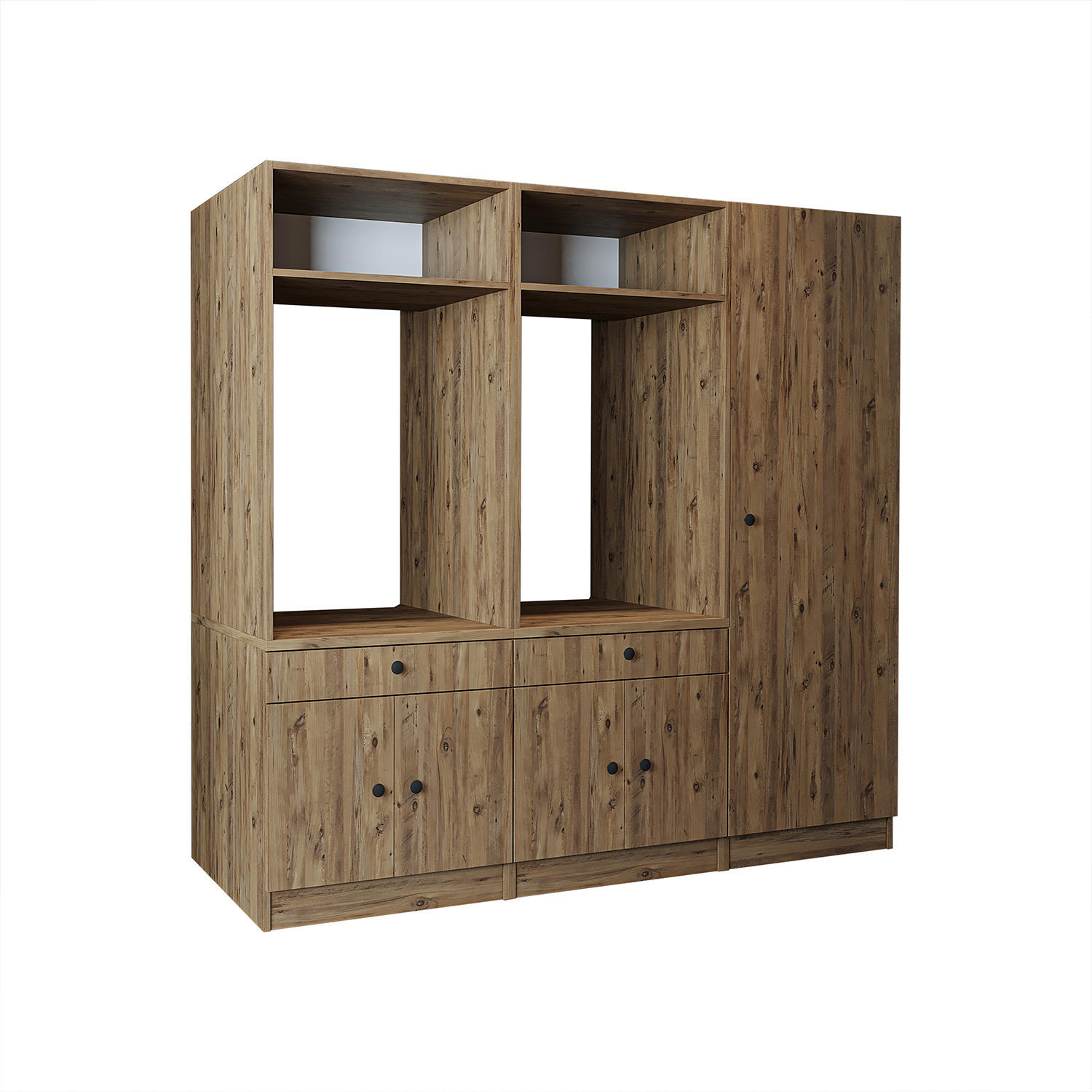 WASCHMASCHINENSCHRANK Serie 1 194cm Breit, 184cm Hoch - Eichefarben, Holzwerkstoff (194/184/67cm)