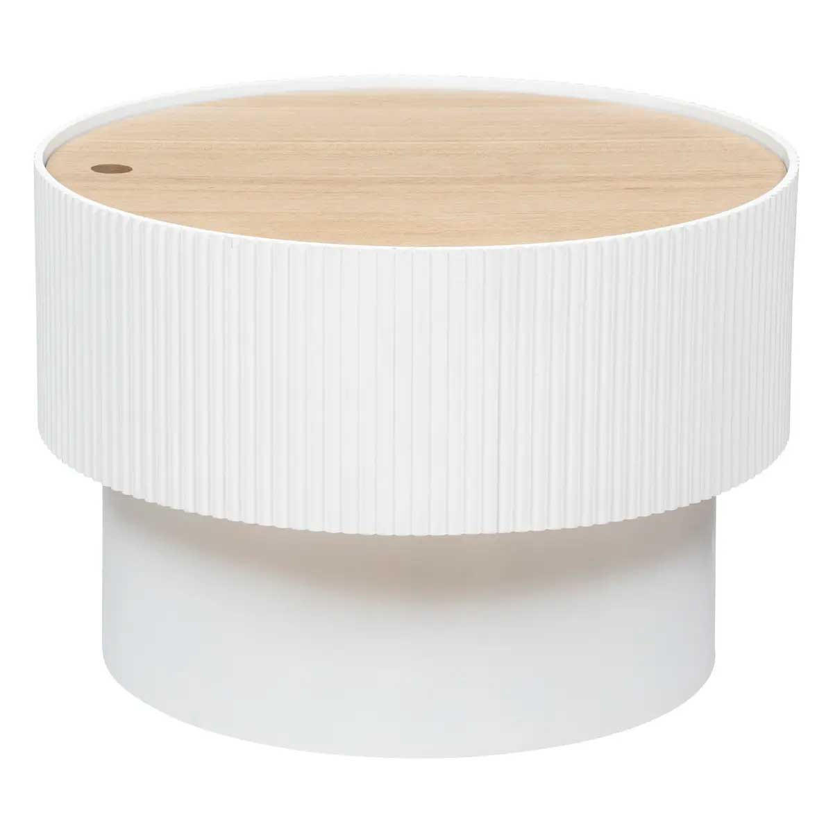 KAFFEETISCH mit Stauraum Enola rund Weiß 55/55/38 cm - Weiß, Holzwerkstoff (55/55/38cm) - Atmosphera Createur d´interieur