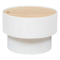KAFFEETISCH mit Stauraum Enola rund Weiß 55/55/38 cm - Weiß, Holzwerkstoff (55/55/38cm) - Atmosphera Createur d´interieur
