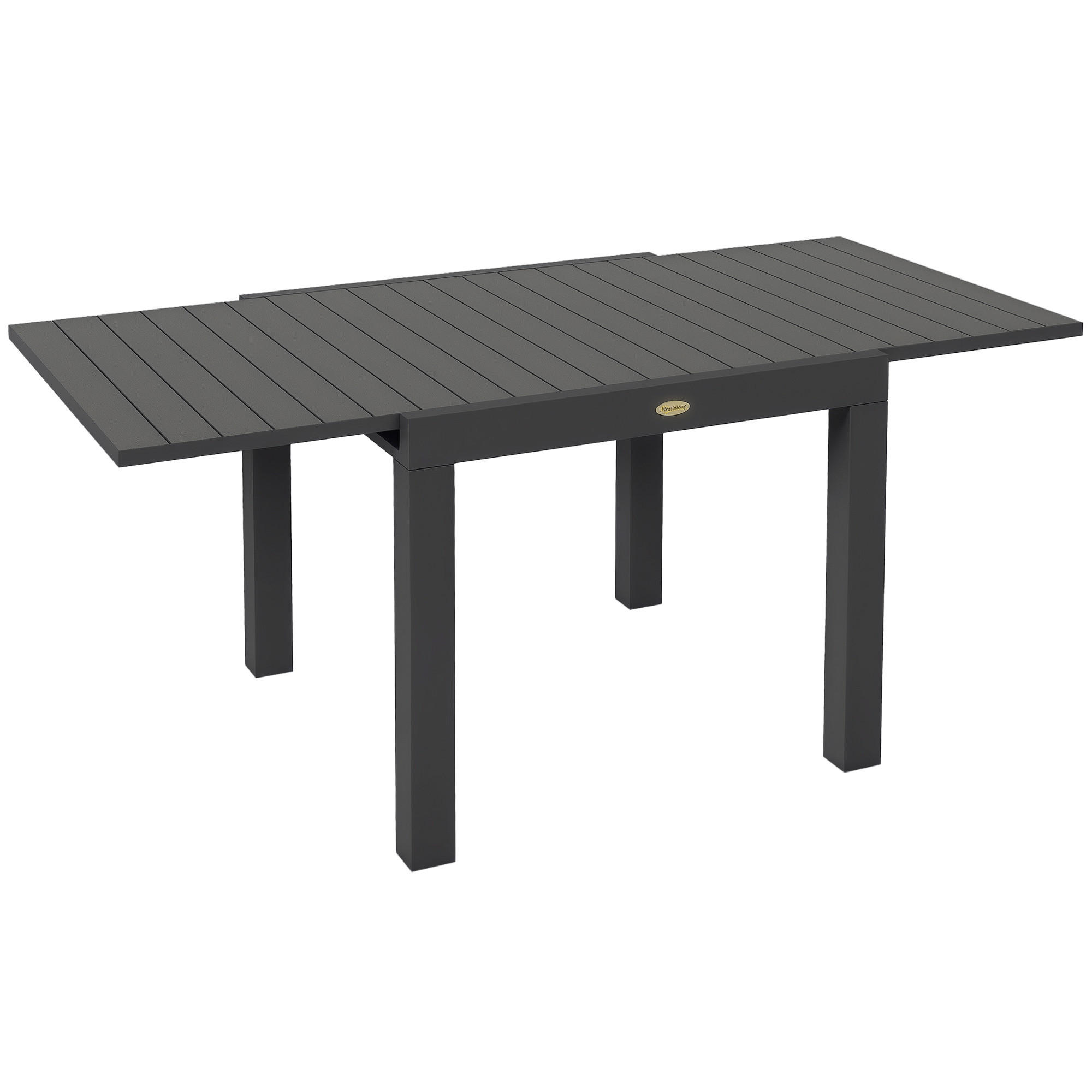 GARTENTISCH DE-07261 ausziehbar, wetterbeständig mit Aluminiumgestell Grau - Grau, Metall (162/80/75cm) - ComfortXL