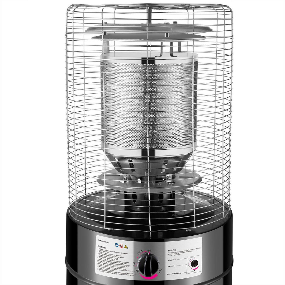 GASHEIZUNG Cuna - Schwarz, Metall (38/137/38cm) - Juskys