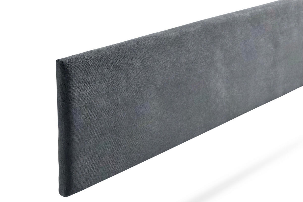KOPFTEIL gepolstert NOVA Aqualine 170x50x5 cm - Dunkelgrau - Moonia - Dunkelgrau, Holz (170/5/50cm)