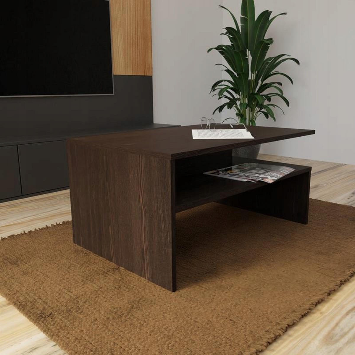 COUCHTISCH BOSTON EX3 Wenge 90/60/45 cm - Wengefarben, Holzwerkstoff (60/90/45cm) - Matkam Möbel