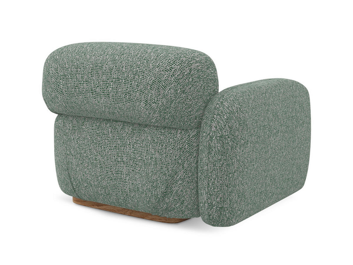 SOFAELEMENT Links Strukturstoff Stoff Grün - Braun/Hellgrün, Holz/Textil (95/73/95cm) - Makamii