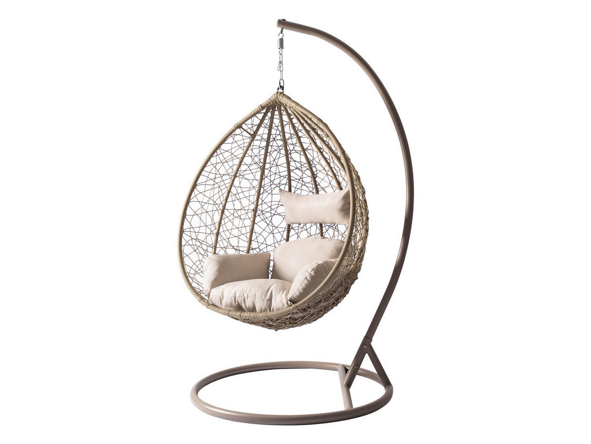 HÄNGESESSEL Savona - Beige, Metall (106/195/105cm) - MIRJAN24