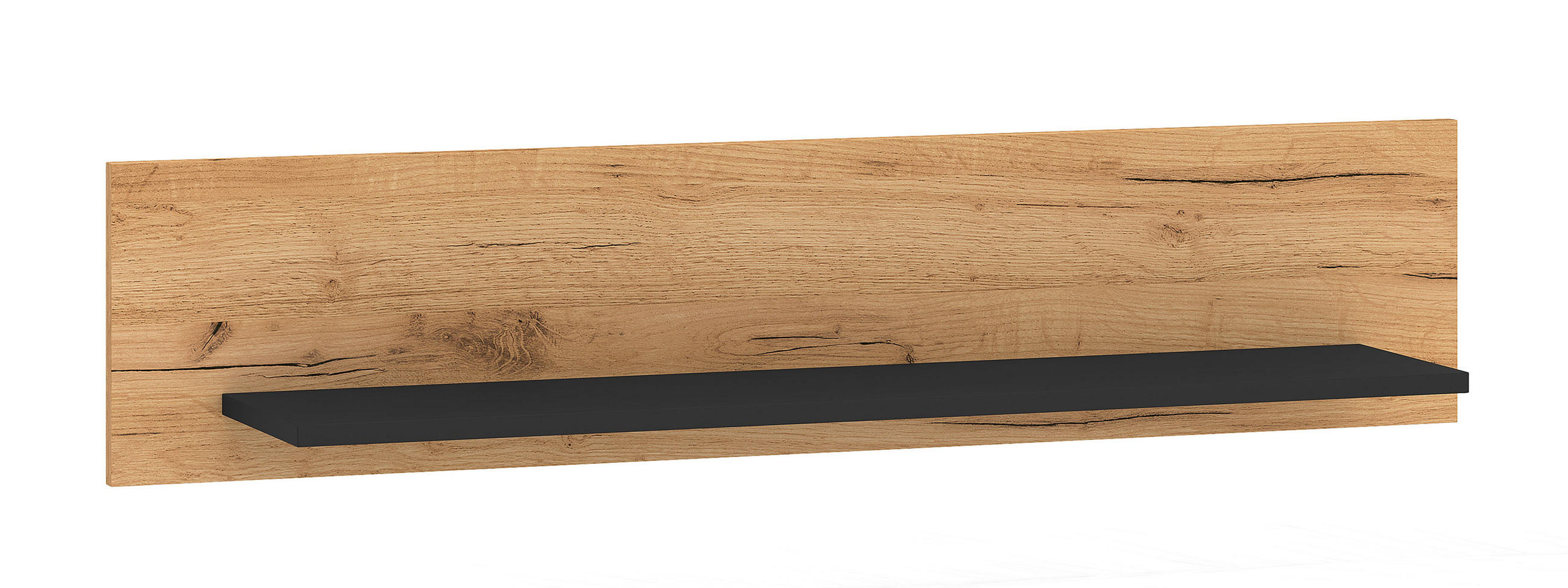 WANDREGAL Urso Gold Craft Eiche / Schwarz 110 / 22 / 24 cm - Schwarz/Braun, Holz/Holzwerkstoff (110/24/22cm) - Feldmann-Wohnen