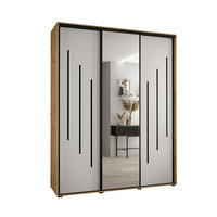 SCHWEBETÜRENSCHRANK 235,2/190/45 3-türig - Schwarz/Weiß, Holz/Metall (190/235/45cm) - Abiks Möbel