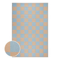 OUTDOORTEPPICH Colour Clash Karo 118x180 cm - Blau/Beige, Kunststoff (118/180cm) - Butlers
