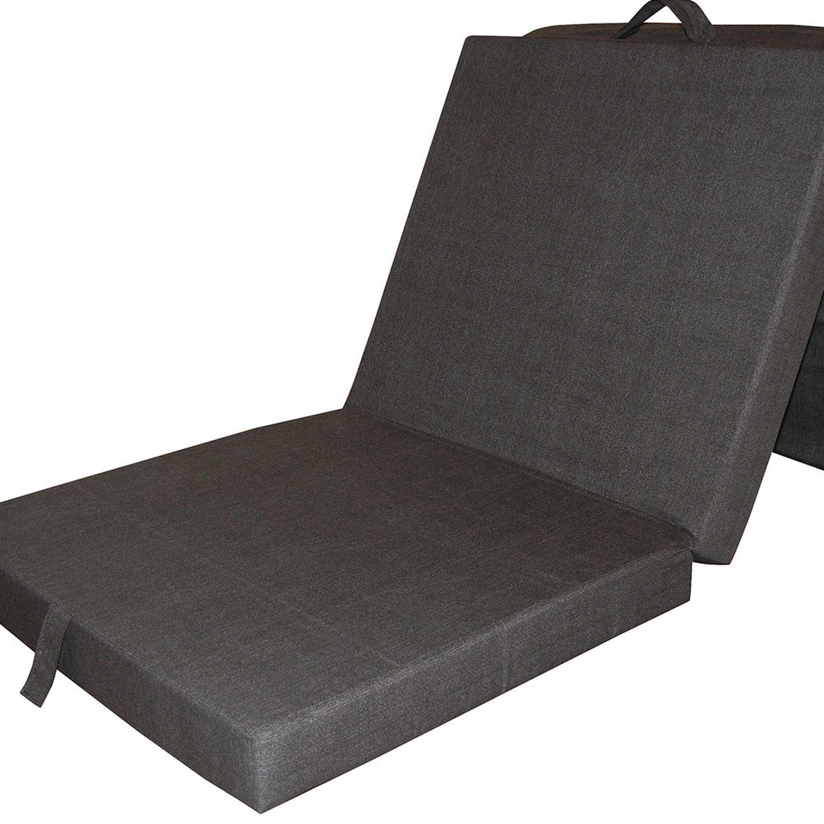 FALTMATRATZE Anthrazit 190 x 70 cm - Anthrazit, Textil - VitaliSpa