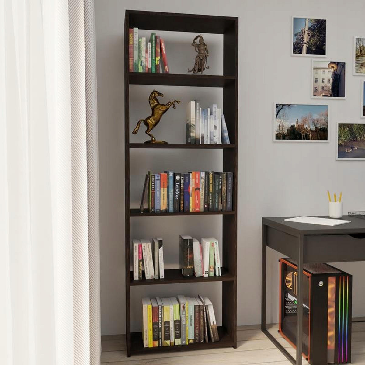 BÜCHERREGAL 60/24 EX3 Wenge 60/24/180 cm - Wengefarben, Holzwerkstoff (60/180/24cm) - Matkam Möbel