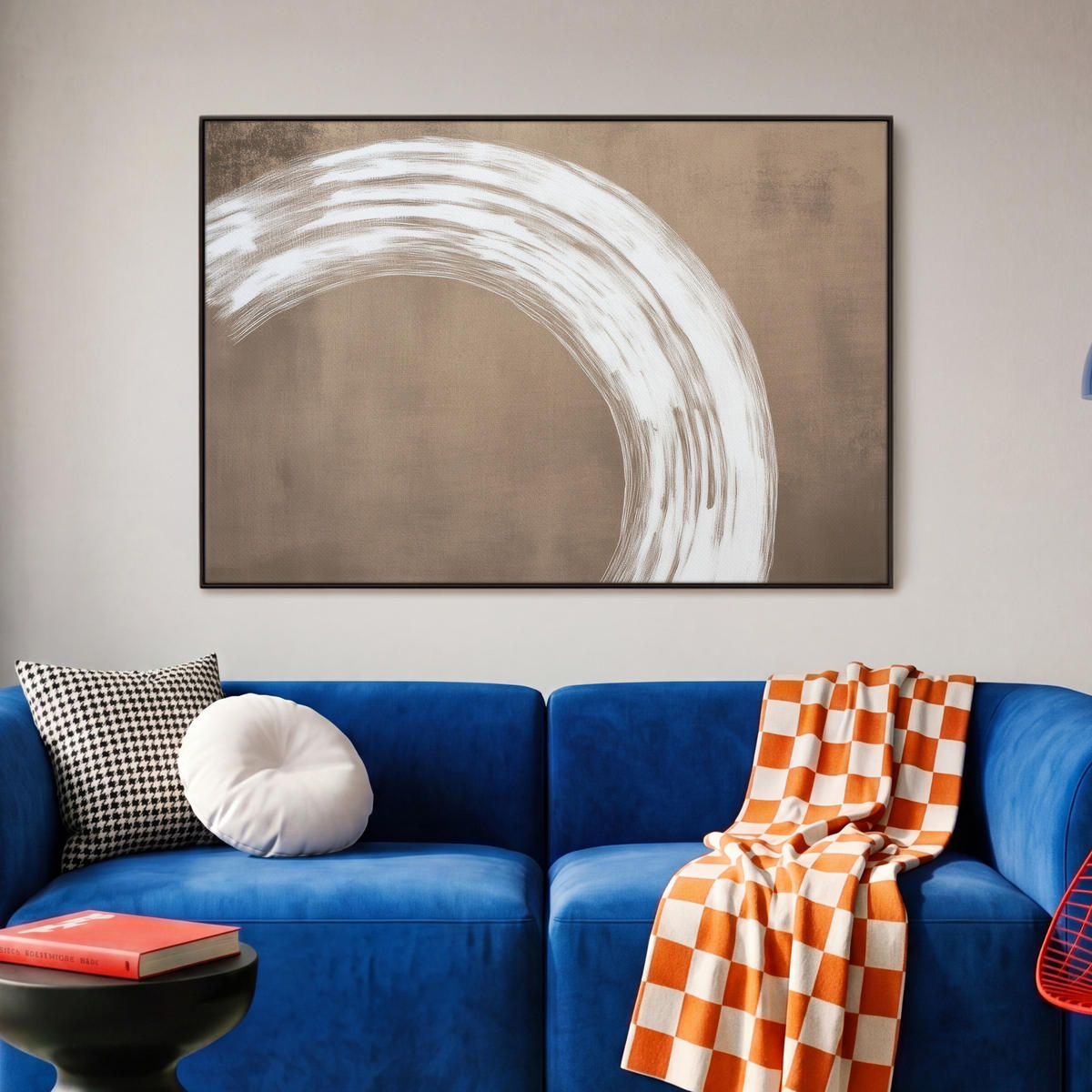 LEINWAND Bilder mit Rahmen - Farbe - Braun - Japandi - 90x60 - Kupferfarben, Textil (90/60cm) - MuchoWow