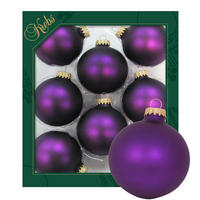 CHRISTBAUMKUGELN Uni-Design Marielle Violett 7cm (Glas / 8 Stk.) - Violett, Glas (7/7/7cm) - Krebs Glas Lauscha