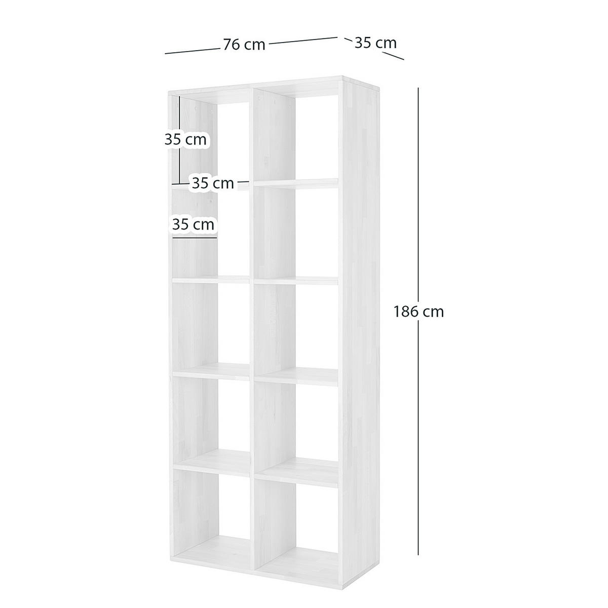 REGAL - Massivholz - Kernbuche, Holz (76/186/35cm) - home24