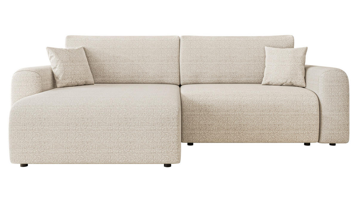 ECKSOFA Floryn L - Schwarz/Naturfarben, Holz/Kunststoff (245/145cm) - MIRJAN24