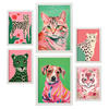 POSTER Set Mit 6 Rosa Haustiere A3 & A4 Weißer Rahmen - Weiß, Papier (29/3cm) - Nacnic