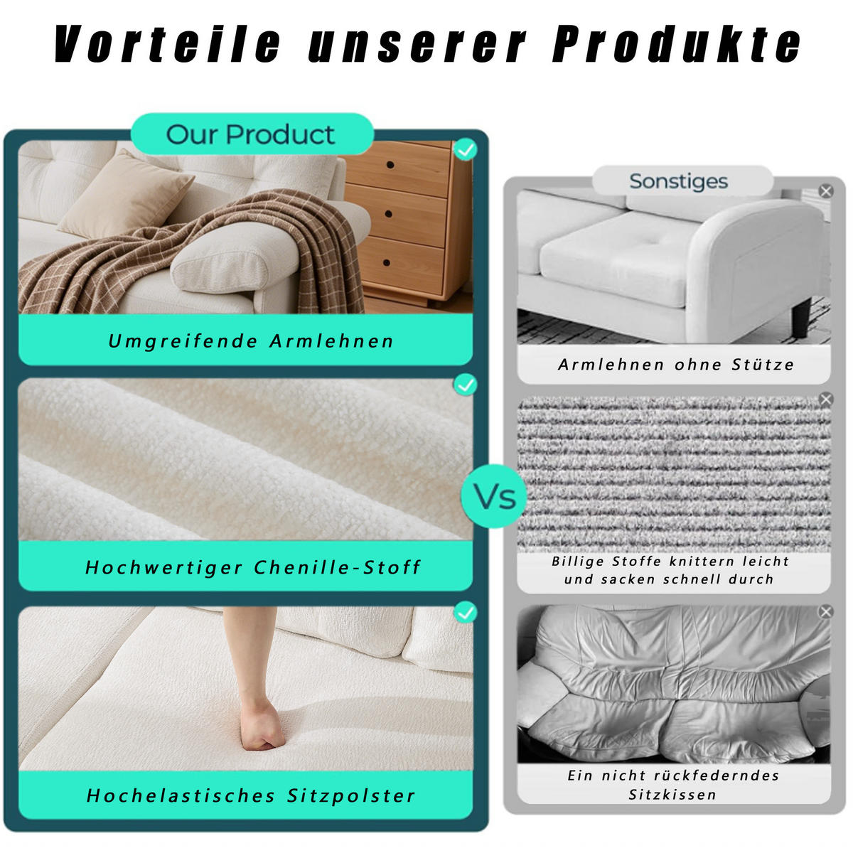 ECKSOFA 187.5/130/79 cm Beige mit 3 Sitzkissen und Stuhlbeine aus Metall - Beige, Textil (130/79/187.5cm) - Oxeza