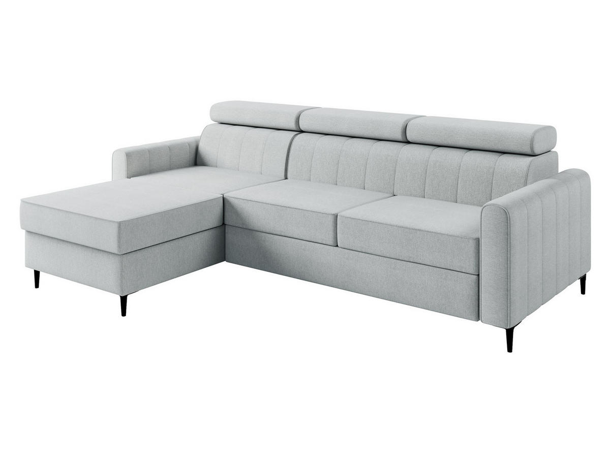 ECKSOFA Toronto III - Hellgrau/Schwarz, Holz/Kunststoff (250/169cm) - MIRJAN24
