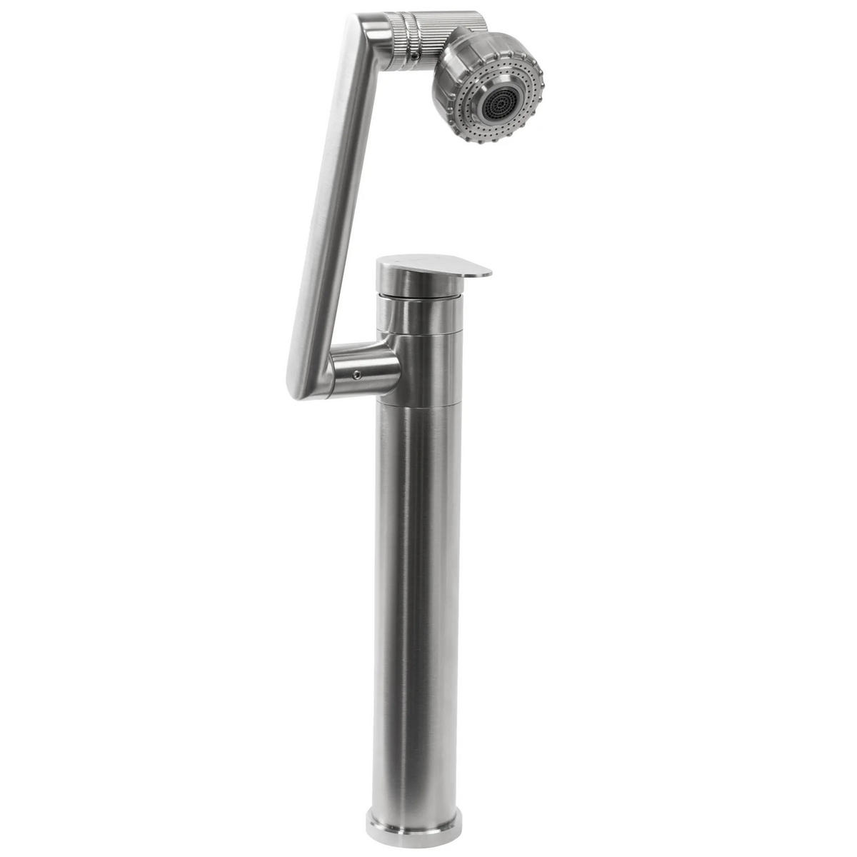 WASCHBECKENARMATUR Rea Paco Nickel Brush Inox High - Nickelfarben, Metall (9.5/31/21cm) - REA