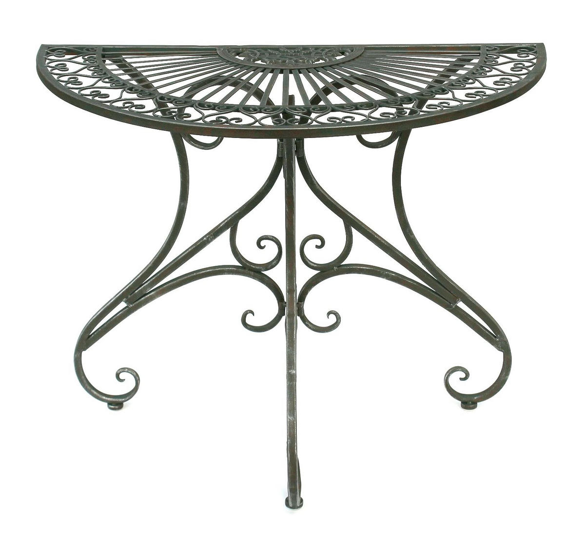 WANDTISCH Halbrund aus Metall 90 cm - Grün, Metall (46/90/74cm) - DanDiBo