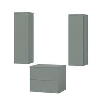 BADMÖBEL-SET Color Aloe 3-Teilig (2S 60 + 1D 100 X2) - Dunkelgrün, Holzwerkstoff (120/160/45cm) - mzm24